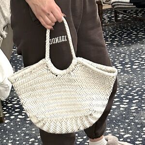 Dragon Diffusion woven tote in white